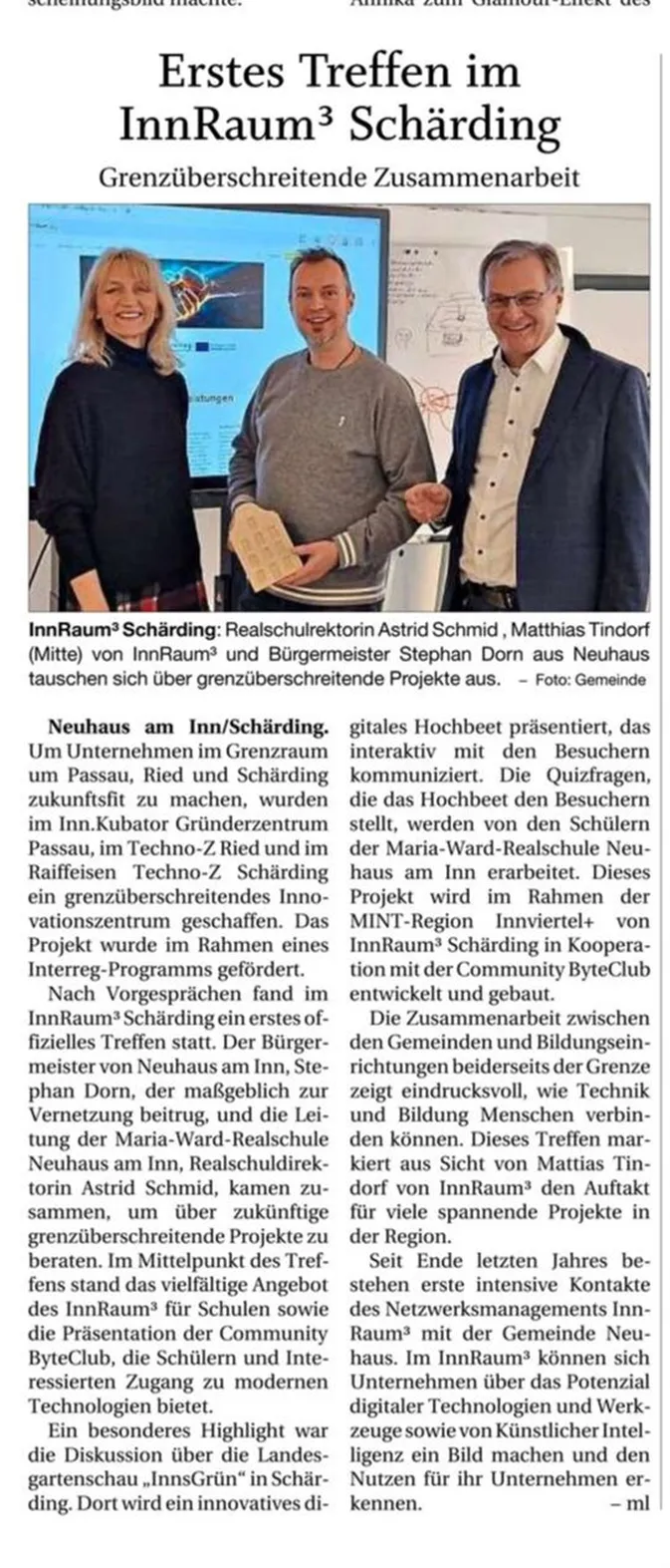 Pressebericht über das Hochbeet-Projekt